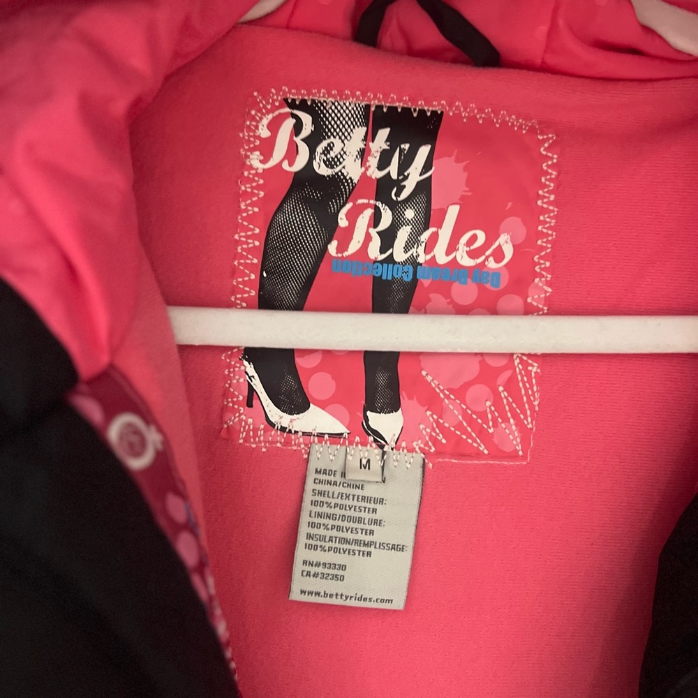 Betty Rides Black Jacket with Pink Lining Womens Med EUC - Picture 2 of 6
